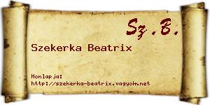 Szekerka Beatrix névjegykártya